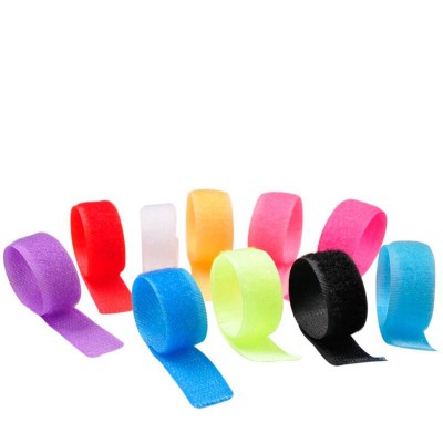 Colorful Self Reusable Fastening Wire Organizer Cord Rope Holder Hook And Loop Straps Cable Ties